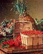 Prentice, Levi Wells Still Life with Pineapple and Basket of Currants oil painting artist
